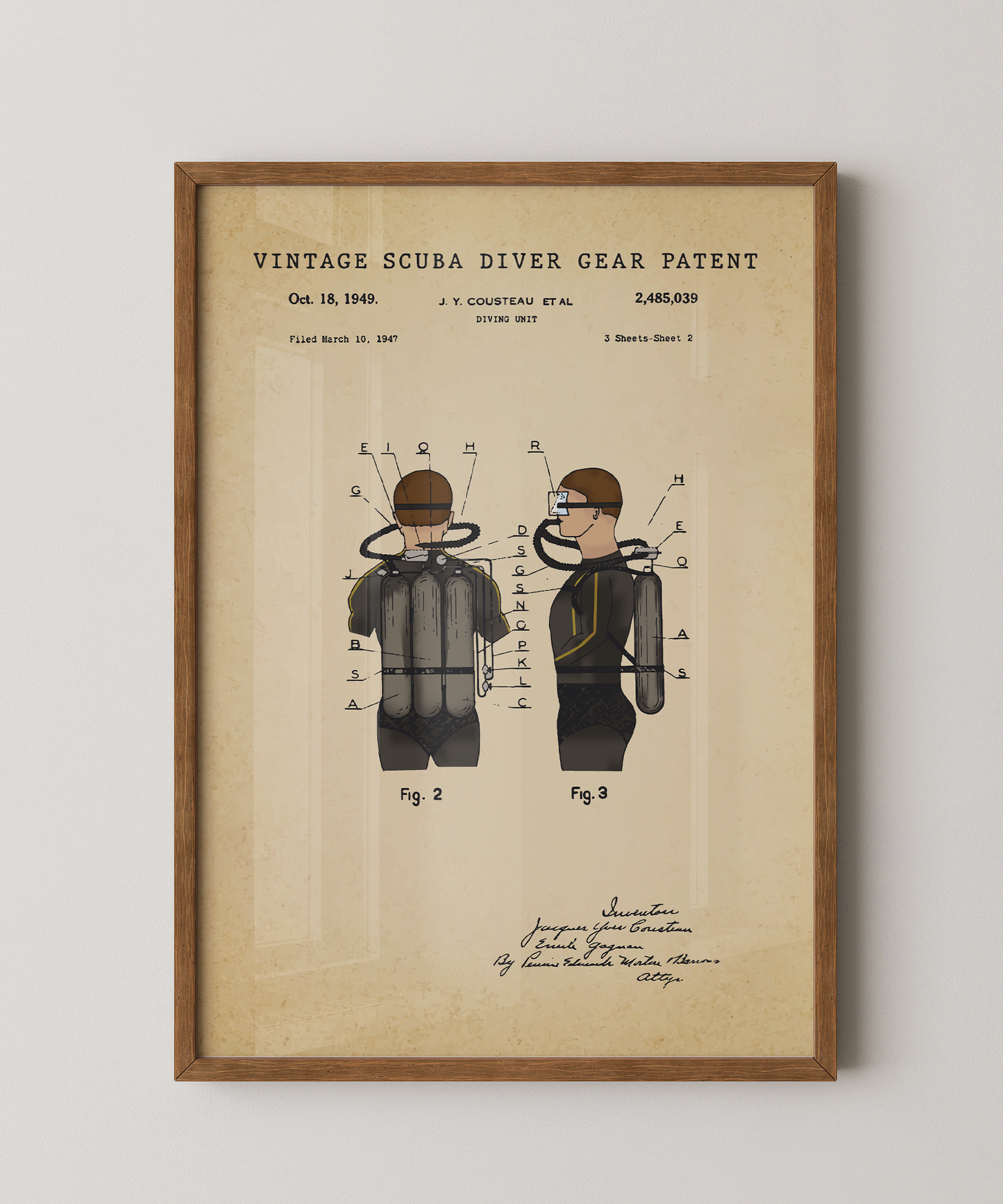Vintage Scuba Diver Gear Patent