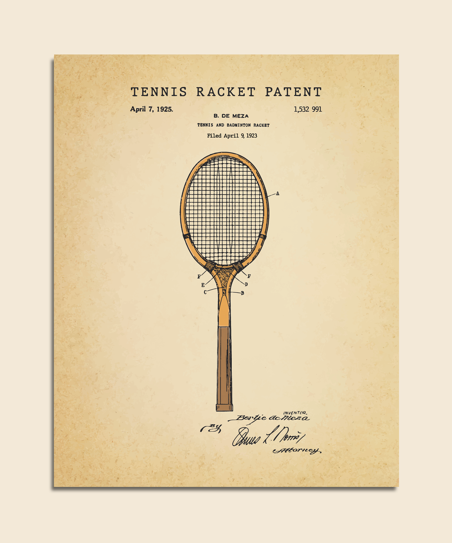 Tennis Racket Patent
