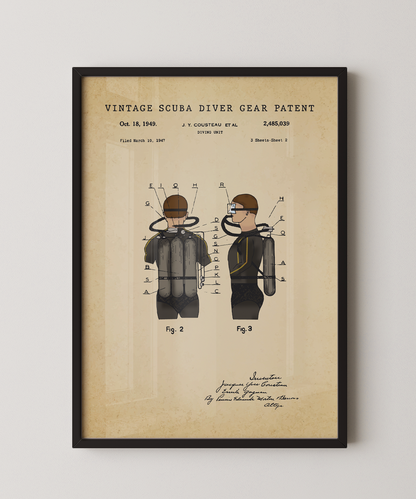 Vintage Scuba Diver Gear Patent