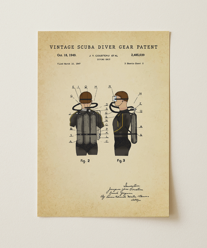Vintage Scuba Diver Gear Patent