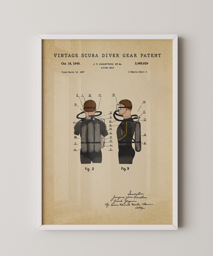 Vintage Scuba Diver Gear Patent