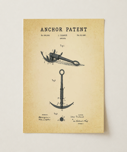 Anchor patent print, unframed
