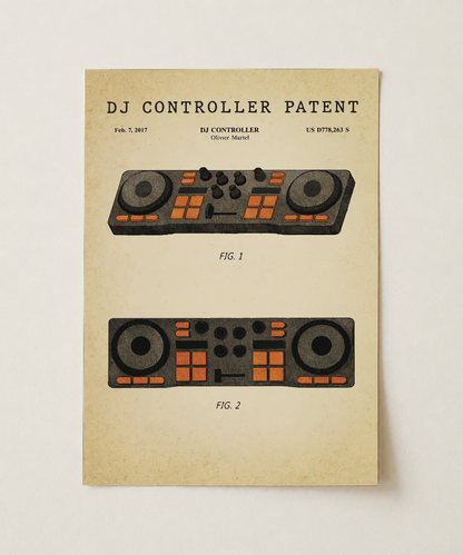 DJ controller patent print, unframed