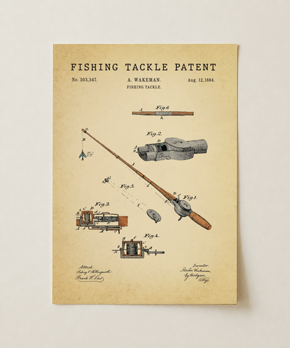 Fishing tackle patent print, unframed