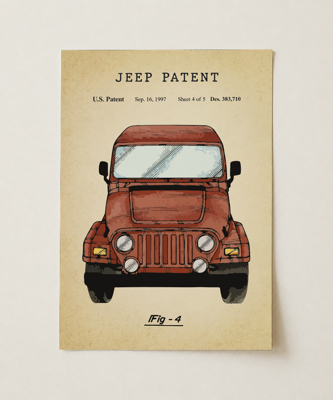 Jeep patent print, unframed