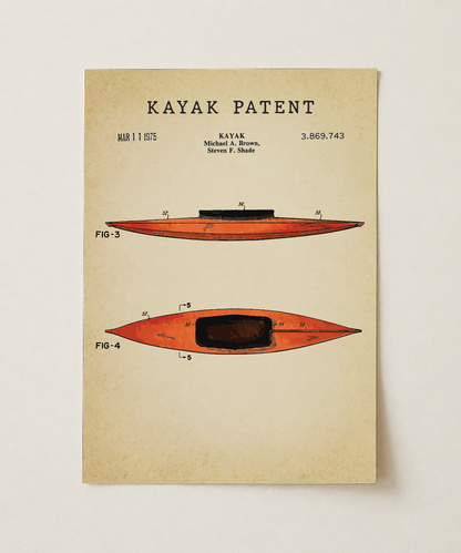Kayak patent print, unframed