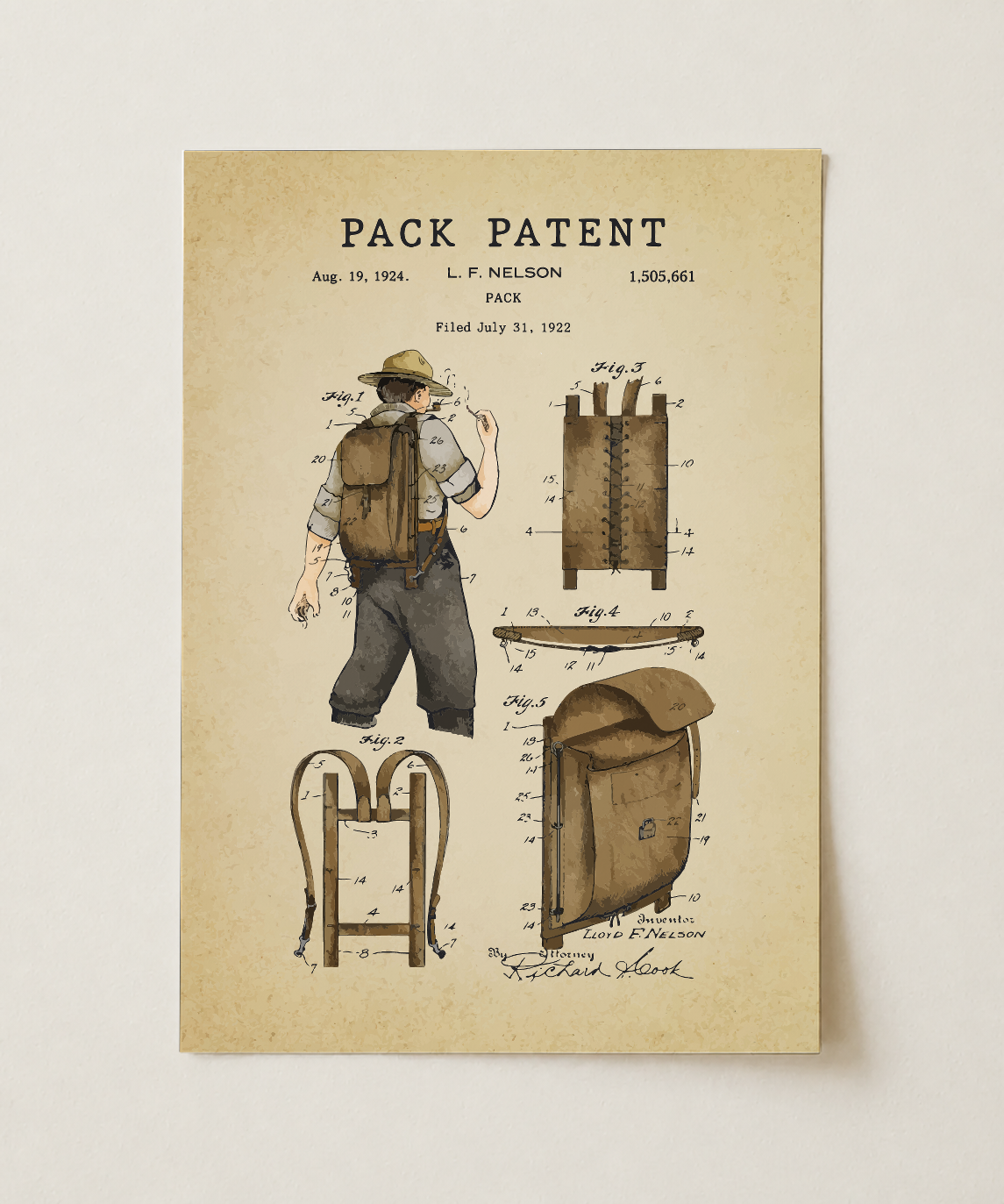 Pack patent print, unframed