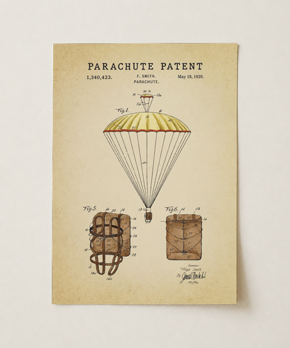 Parachute patent print, unframed