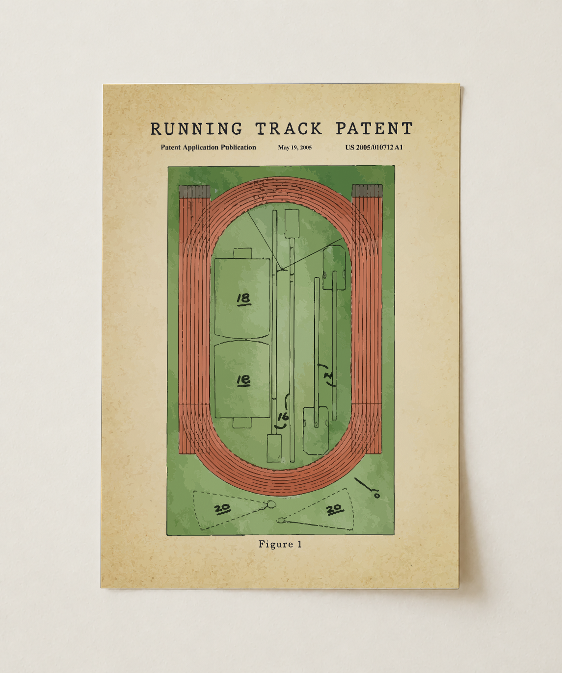 Running track patent print, unframed