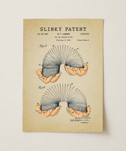 Slinky patent print, unframed