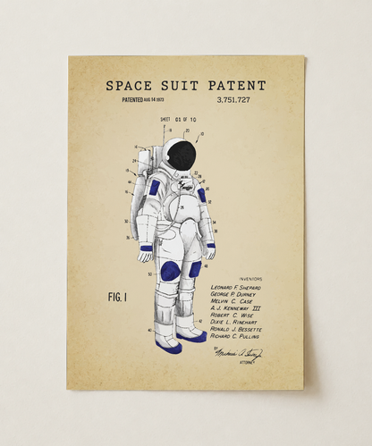 Space suit patent print, unframed