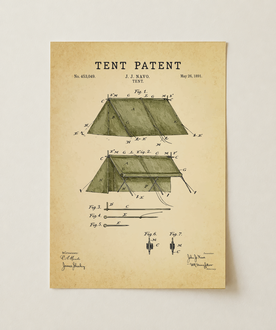 Tent patent print, unframed