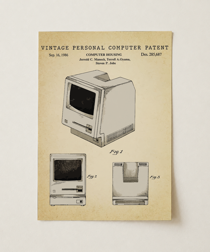 Vintage personal computer patent print, unframed