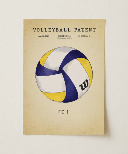 Volleyball patent print, unframed